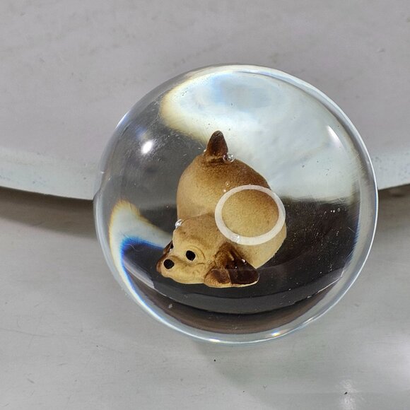 Hagen Renaker Cocker Spaniel Puppy Figurine Sulfide Marble Paperweight Art Glass - Picture 7 of 9